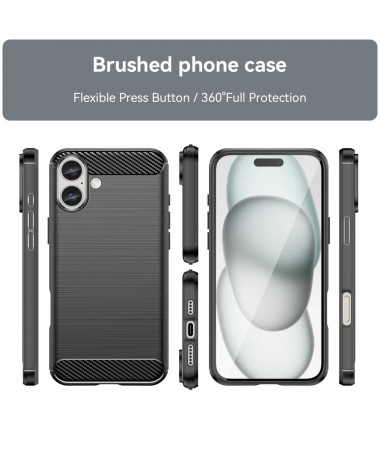 Coque iPhone 16 Plus - Finition Carbone Brossée