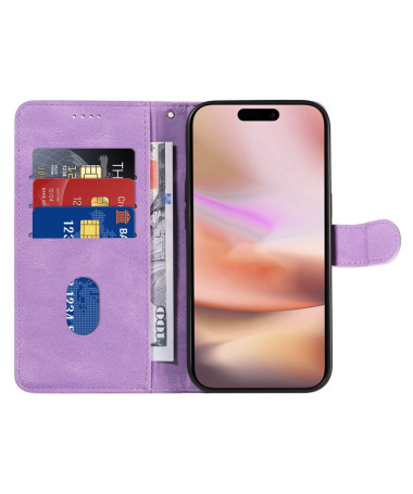 Housse iPhone 16 Plus simili cuir artistique Violet - photo 17