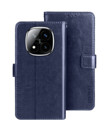 Housse Xiaomi Redmi Note 14 Pro 5G / Poco X7 IDEWEI Folio Effet Cuir Bleu marine - photo 5