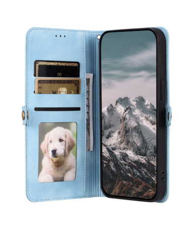 Housse Xiaomi Redmi Note 14 Pro 5G / Poco X7 Mandala avec Porte-Cartes et Dragonne Bleu clair - photo 17