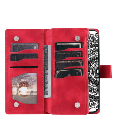 Housse Xiaomi Redmi Note 14 Pro 5G / Poco X7 Mandala Porte-Cartes Rouge - photo 11
