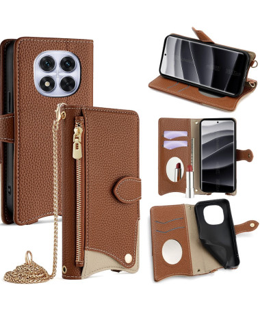 Étui Portefeuille Xiaomi Redmi Note 14 Pro 5G / Poco X7 avec Bandoulière - Protection Complète Marron - photo 11