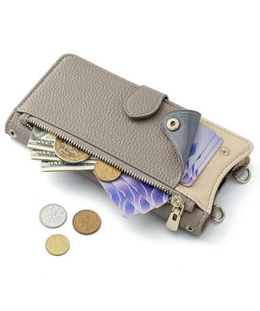 Étui Portefeuille Xiaomi Redmi Note 14 Pro 5G / Poco X7 avec Bandoulière - Protection Complète Gris - photo 20