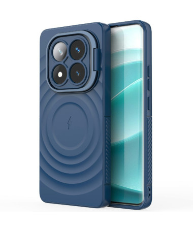 Coque Xiaomi Redmi Note 14 Pro 5G / Poco X7 Texture Ondulée avec Support et MagSafe Bleu marine - photo 13