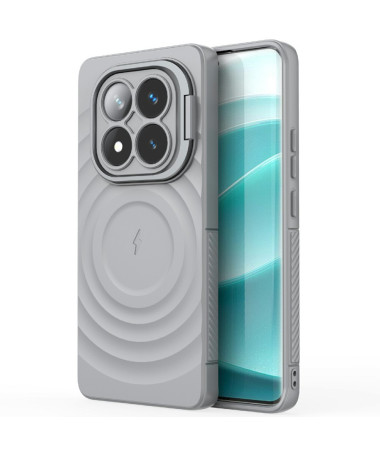 Coque Xiaomi Redmi Note 14 Pro 5G / Poco X7 Texture Ondulée avec Support et MagSafe Gris - photo 17