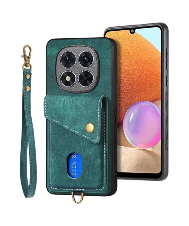 CASSEN - Coque Xiaomi Redmi Note 14 Pro 5G / Poco X7 avec Porte-cartes et Lanière