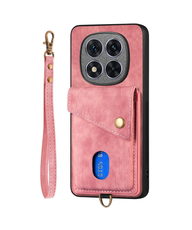 CASSEN - Coque Xiaomi Redmi Note 14 Pro 5G / Poco X7 avec Porte-cartes et Lanière