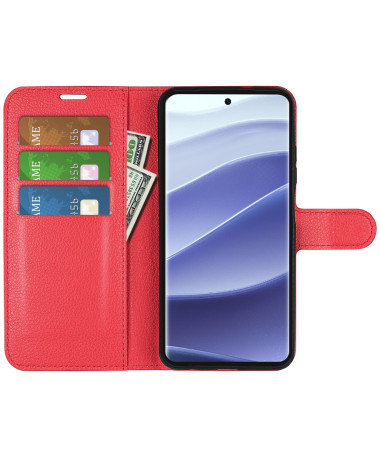 Étui Xiaomi Redmi Note 14 Pro 5G / Poco X7 style cuir porte cartes Rouge - photo 14