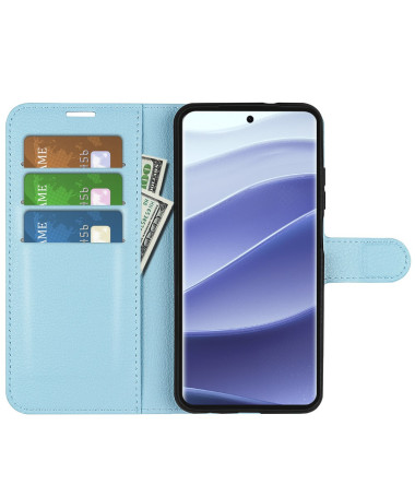 Étui Xiaomi Redmi Note 14 Pro 5G / Poco X7 style cuir porte cartes Bleu clair - photo 18