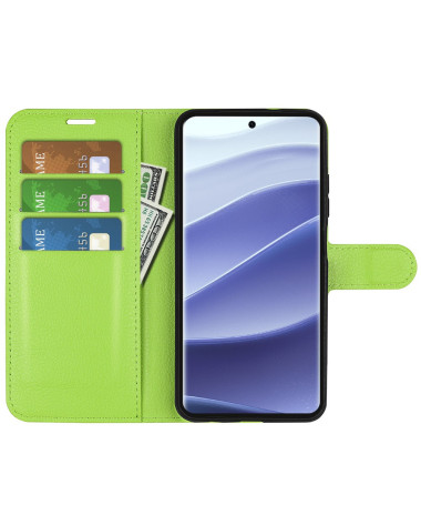 Étui Xiaomi Redmi Note 14 Pro 5G / Poco X7 style cuir porte cartes Vert clair - photo 22
