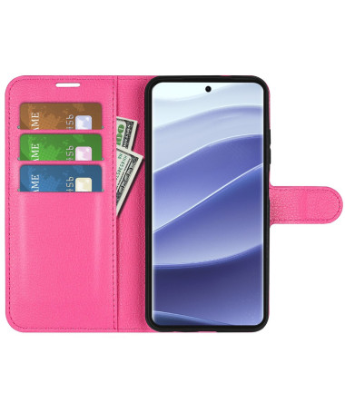 Étui Xiaomi Redmi Note 14 Pro 5G / Poco X7 style cuir porte cartes Magenta - photo 26