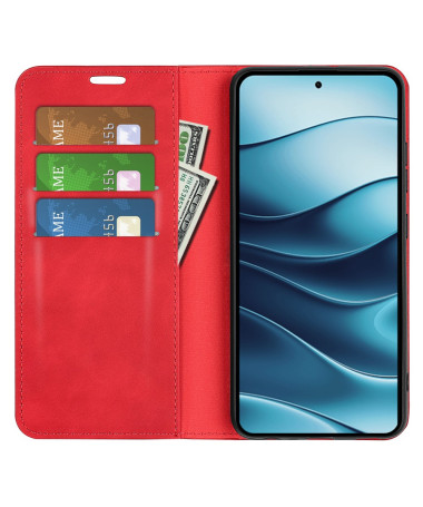Étui Xiaomi Redmi Note 14 4G simili cuir fonction stand Rouge - photo 11
