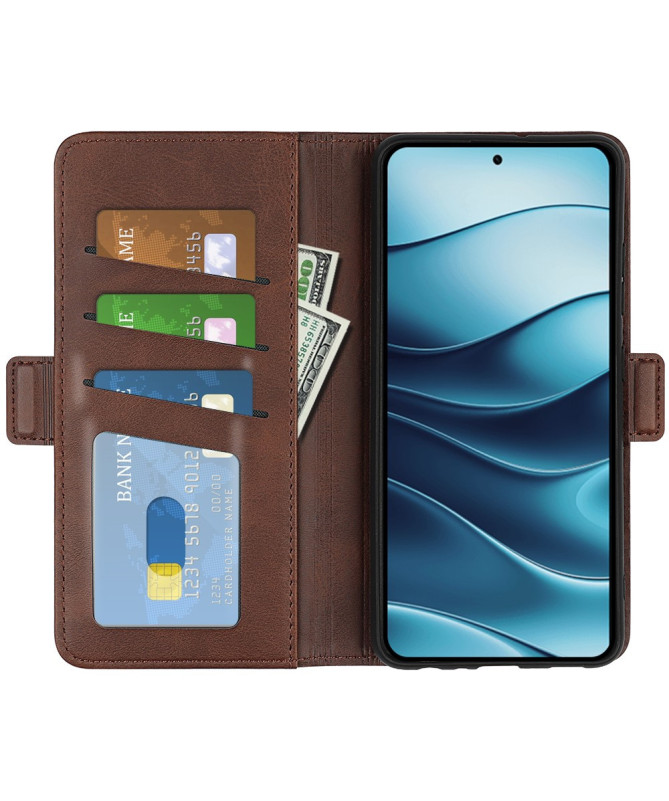 Étui Xiaomi Redmi Note 14 4G portefeuille revêtement simili cuir mat