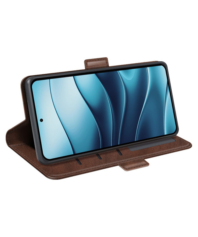 Étui Xiaomi Redmi Note 14 4G portefeuille revêtement simili cuir mat