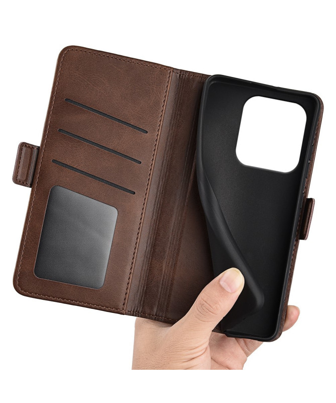 Étui Xiaomi Redmi Note 14 4G portefeuille revêtement simili cuir mat