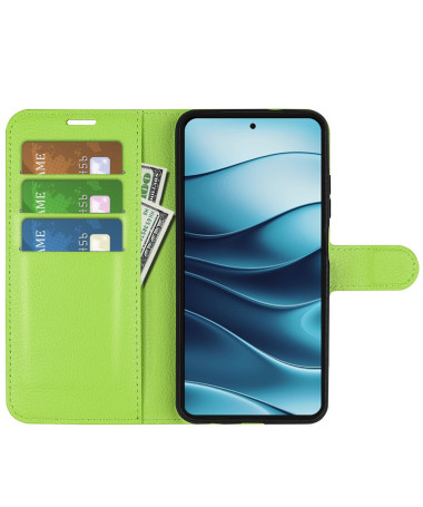 Étui Xiaomi Redmi Note 14 4G style cuir porte cartes Vert clair - photo 22