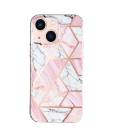 Coque iPhone 13 Marbre Quartz - Géométrie Rose