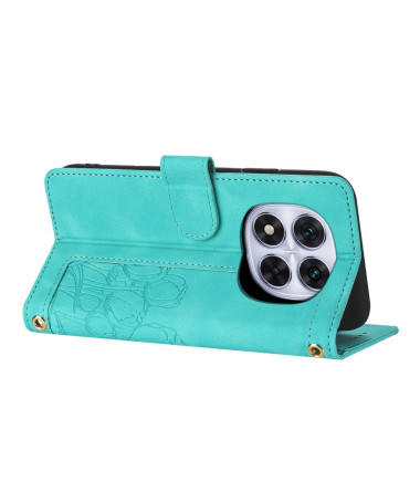 Étui Pochette Floral - Xiaomi Redmi Note 14 Pro 5G / Poco X7 Cyan - photo 6