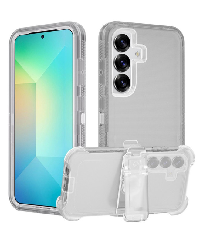 Coque Samsung Galaxy S25 Transparente avec Support Rotatif