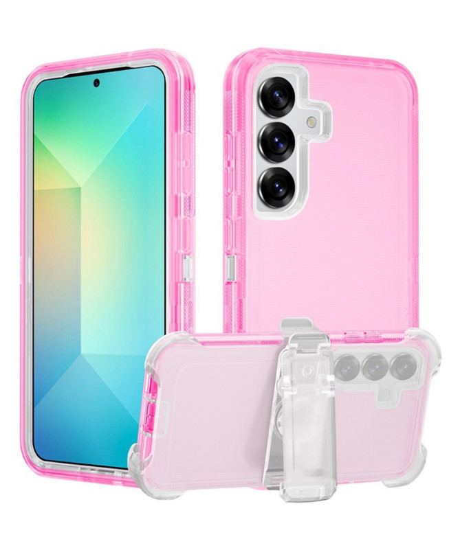 Coque Samsung Galaxy S25 Transparente avec Support Rotatif