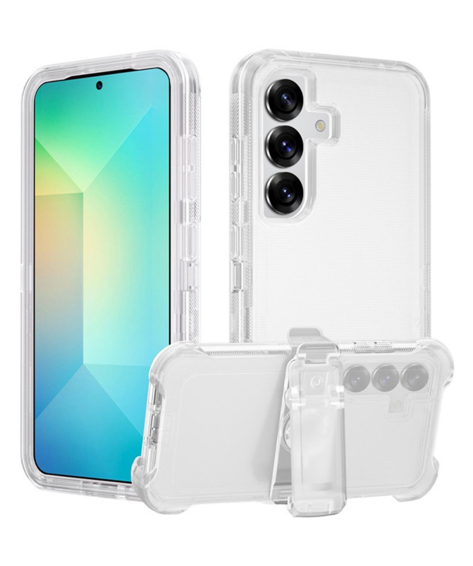 Coque Samsung Galaxy S25 Transparente avec Support Rotatif