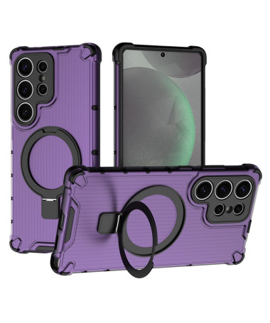 Coque Samsung Galaxy S25 Suitcase Transparente avec anneau Violet - photo 9