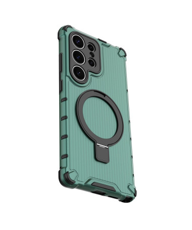Coque Samsung Galaxy S25 Suitcase Transparente avec anneau Vert foncé - photo 16