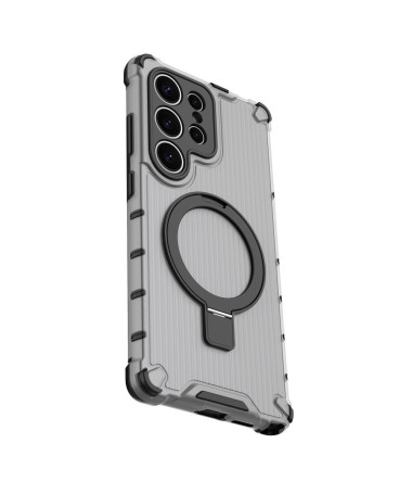Coque Samsung Galaxy S25 Suitcase Transparente avec anneau Gris Foncé - photo 24