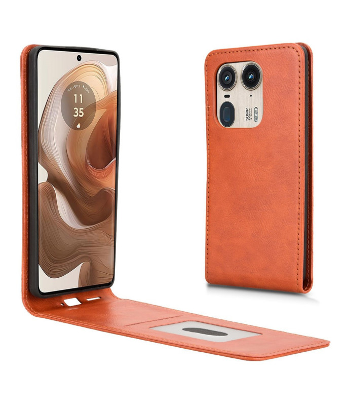 Monza - Housse Verticale Motorola Edge 50 Ultra avec Porte-Carte