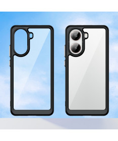 Coque Poco X7 Pro Transparente Contour Couleuré Noir - photo 2