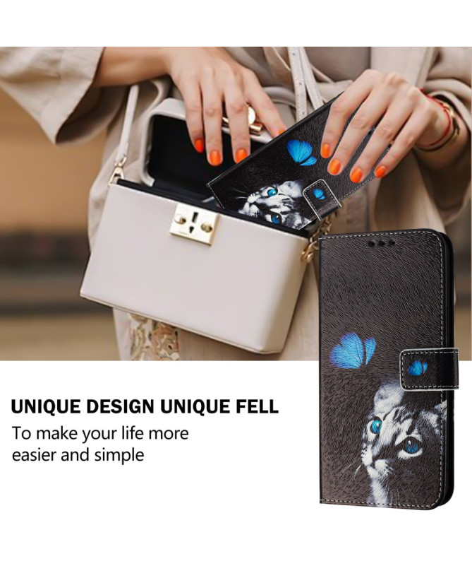 Housse Honor Magic 7 Lite Chat et Papillon