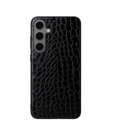 Coque Samsung Galaxy S25 effet crocodile - Noir