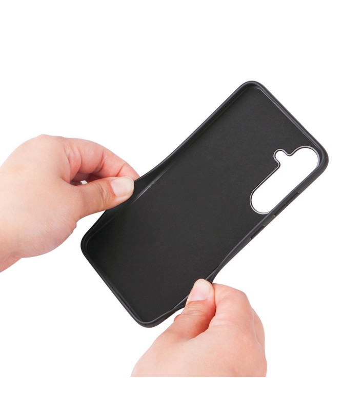 Coque Samsung Galaxy S25 effet crocodile - Noir