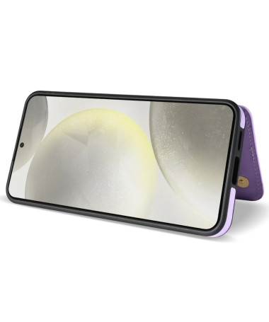 Coque Samsung Galaxy S25 Matelassée avec Mini Lanière Violet - photo 9