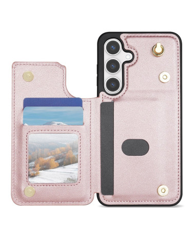Coque Samsung Galaxy S25 Matelassée avec Mini Lanière Or Rose - photo 16