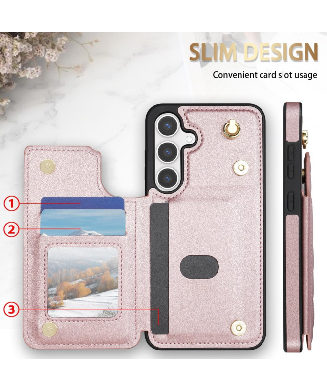 Coque Samsung Galaxy S25 Matelassée avec Mini Lanière