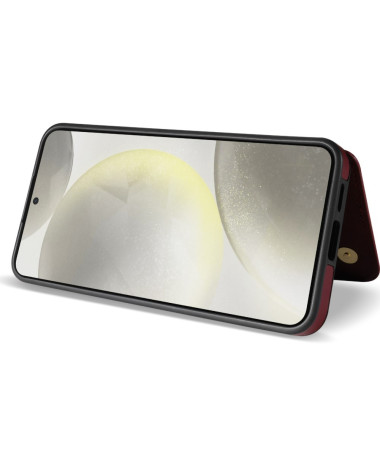 Coque Samsung Galaxy S25 Matelassée avec Mini Lanière Vin Rouge - photo 30