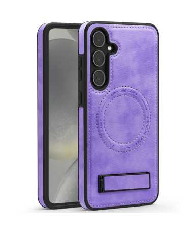 Coque Samsung Galaxy S25 MagStand Cuir Violet clair - photo 8