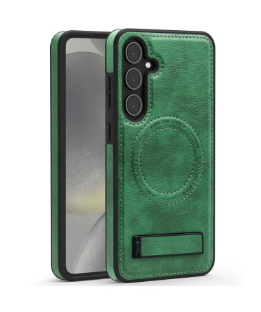 Coque Samsung Galaxy S25 MagStand Cuir Vert foncé - photo 33