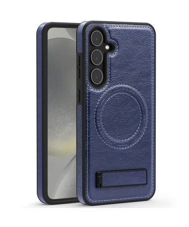 Coque Samsung Galaxy S25 MagStand Cuir Bleu marine - photo 46