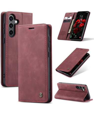 Housse Samsung Galaxy S25 Golias imitation cuir Vin Rouge - photo 2