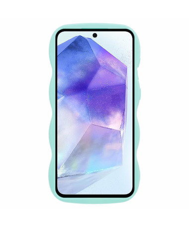 Coque Samsung Galaxy S25 avec Bords Ondulés Cyan - photo 37