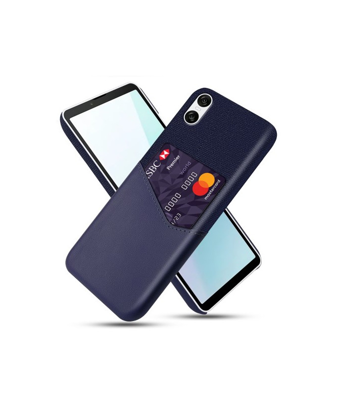 Coque Sony Xperia 10 VI avec Porte-Carte Effet Cuir et Texture Tissu