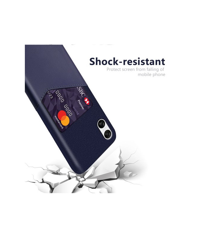 Coque Sony Xperia 10 VI avec Porte-Carte Effet Cuir et Texture Tissu