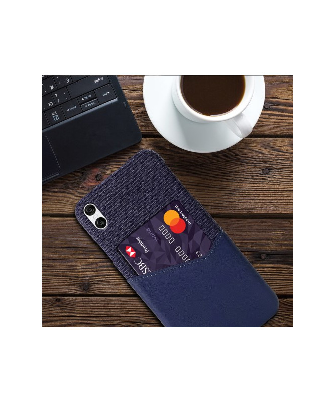 Coque Sony Xperia 10 VI avec Porte-Carte Effet Cuir et Texture Tissu