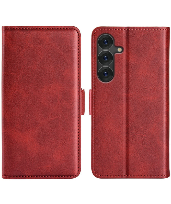 Étui Samsung Galaxy S25 portefeuille revêtement simili cuir mat