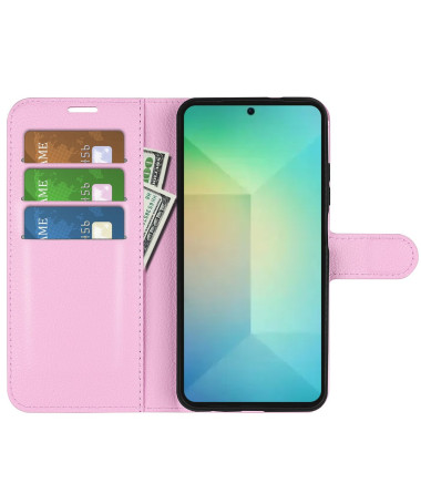 Étui Samsung Galaxy S25 style cuir porte cartes Rose - photo 10