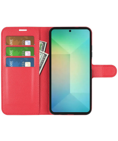 Étui Samsung Galaxy S25 style cuir porte cartes Rouge - photo 14