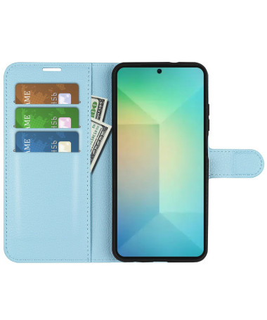 Étui Samsung Galaxy S25 style cuir porte cartes Bleu clair - photo 17