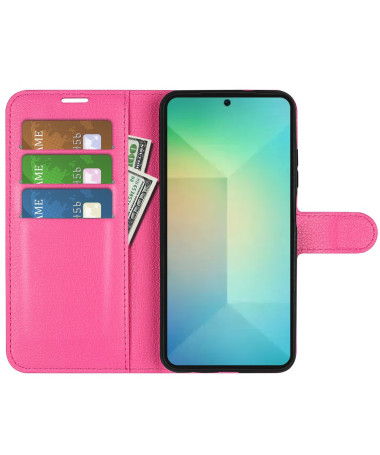 Étui Samsung Galaxy S25 style cuir porte cartes Magenta - photo 26